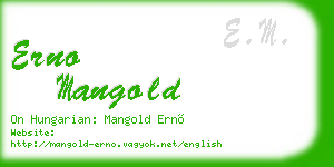 erno mangold business card